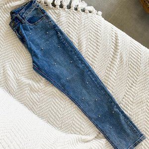 Embellished Denim Pants